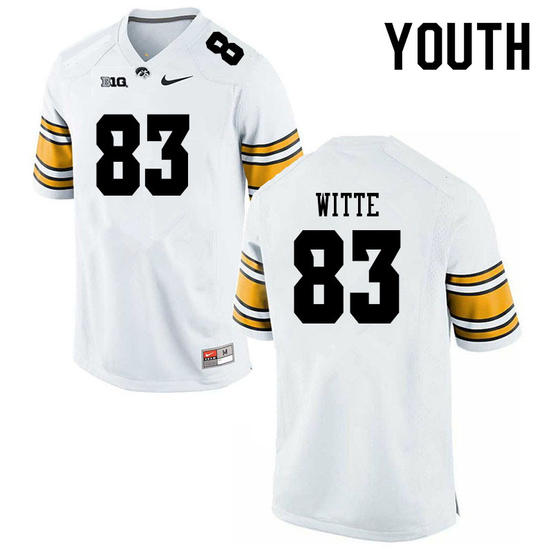 Youth #83 Jameson Witte Iowa Hawkeyes College Football Jerseys Sale-White - Click Image to Close